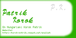 patrik korok business card